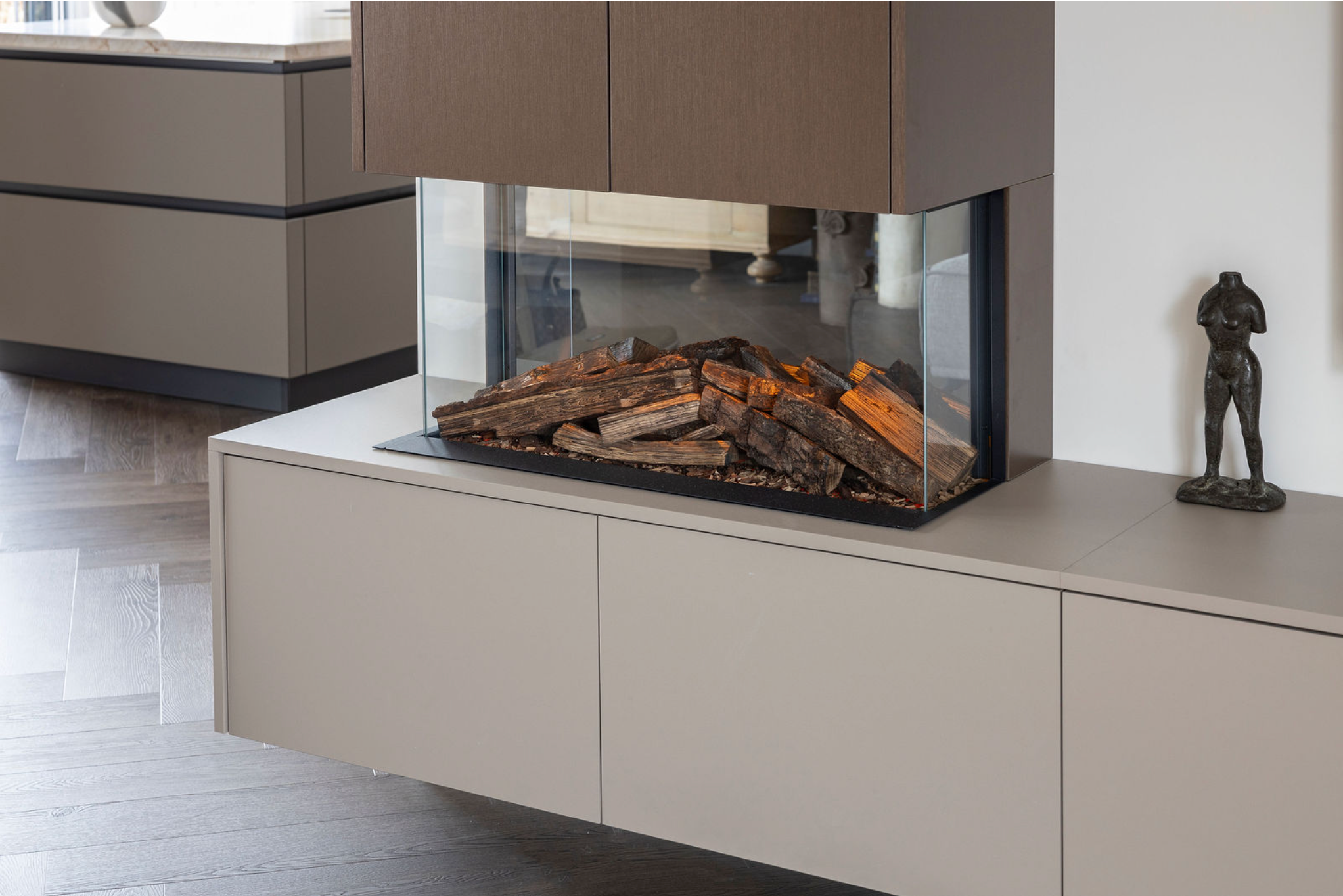 TV cabinet with fireplace